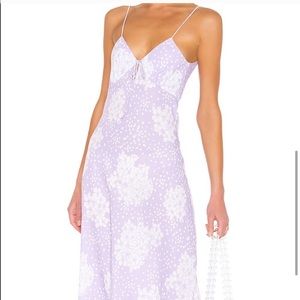 RESA Suki Slip Dress, Purple Floral Midi